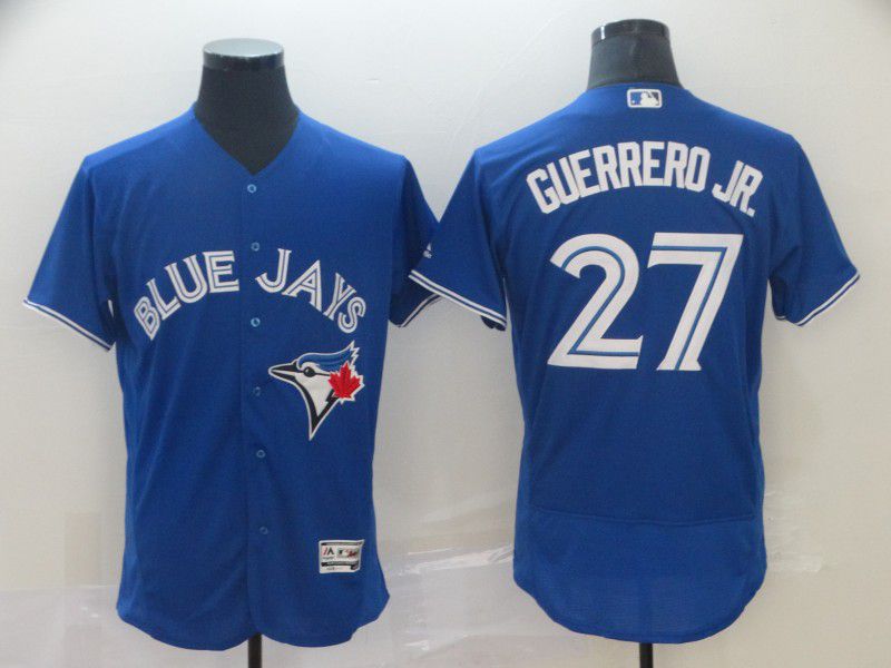 Men Toronto Blue Jays #27 Guerrero jr Blue Elite MLB Jersey->toronto blue jays->MLB Jersey